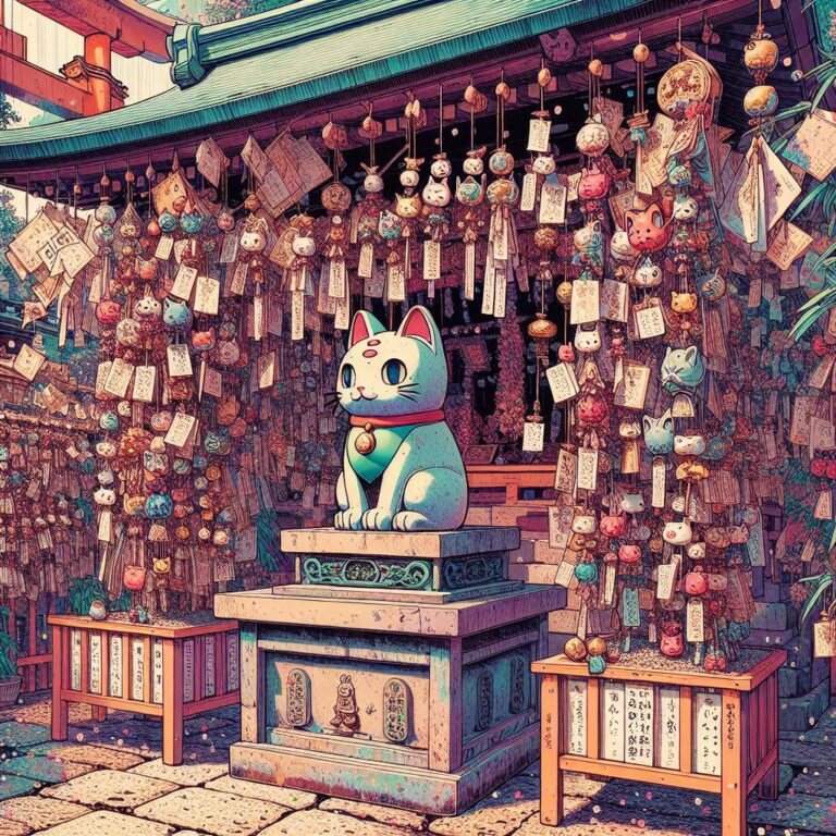 Hello Kitty Statue, Charms, and Fortune Slips at Kyoto's Kichijoji Tenmangu Shrine: A Must-Visit Guide