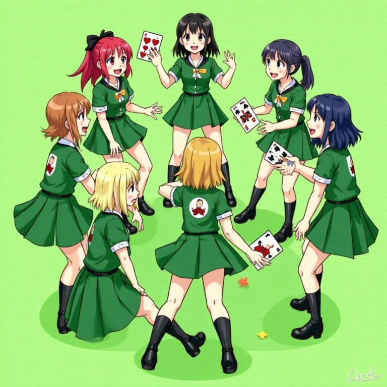 How to Identify Anime Featuring Girls Fighting, Green-Clad Characters, and Card Mechanics